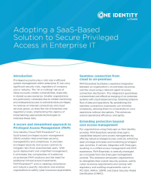 Adopting a SaaS-Based Solution to Secure Privileged Access in Enterprise IT 