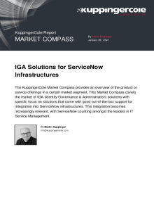 KuppingerCole 2021 IGA and ServiceNow Infrastructures Market Compass