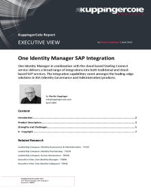 KuppingerCole- One Identity Manager SAP Integration